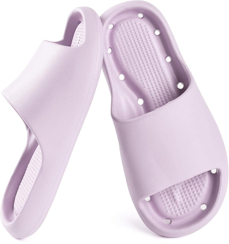 GETOEU Shower Shoes for Women and Men Massage Slide Sandals Soft Cushioned Anti-Slip Pool Slides Comfort Arch Support Quick Drying Shower Shoes with Drain Holes Bathroom Slides Slippers - Image 1