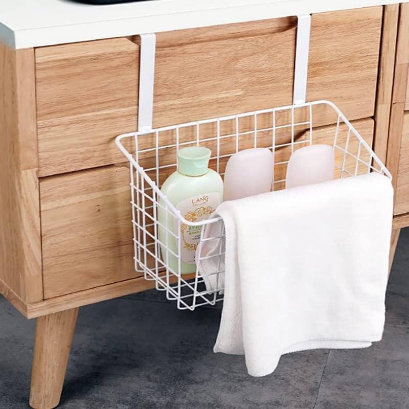 Mash Kitchen Storage Rack Hanging Basket For Cabinet Door Organizer, Shelf Finishing, Bathroom Sink And Pantry Organizer White - Image 5