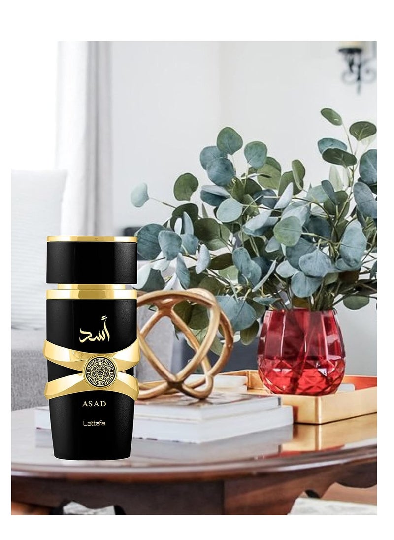 Lattafa Lattafa Imported Long Lasting Luxury Perfume Asad Premium Refreshing Oud and Musk Fragrances Eau De Parfum 100 ml Perfume for Unisex (Pack of 1)  - Image 3