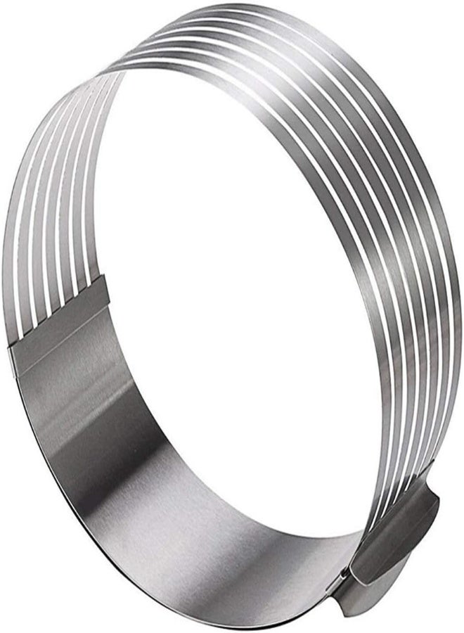 AKDC Dimiday Adjustable Round Bread Cake Cutter Slicer Stainless Steel Cake Cutter 7 Layers Slicer Mousse Ring Mould Baking Tool-Stainless Steel||S - Image 4