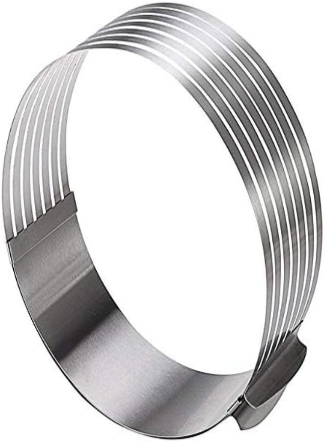AKDC Dimiday Adjustable Round Bread Cake Cutter Slicer Stainless Steel Cake Cutter 7 Layers Slicer Mousse Ring Mould Baking Tool-Stainless Steel||S - Image 2