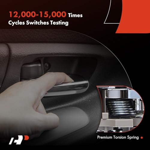 A-Premium مقابض أبواب داخلية A-Premium متوافقة مع تويوتا كامري 2002 2003 2004 2005 2006، كروم وبيج، مجموعة 2 قطعة، جانب السائق والراكب الأمامي أو الخلفي - Image 5