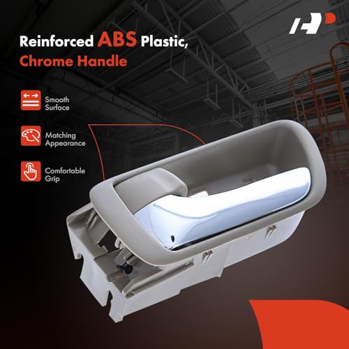 A-Premium مقابض أبواب داخلية A-Premium متوافقة مع تويوتا كامري 2002 2003 2004 2005 2006، كروم وبيج، مجموعة 2 قطعة، جانب السائق والراكب الأمامي أو الخلفي - Image 3