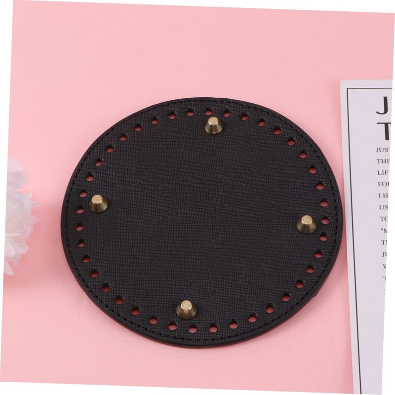 2pcs Round Pu Leather Bag Bottom Shaper Pad For Purse Tote Making Khaki - Image 4