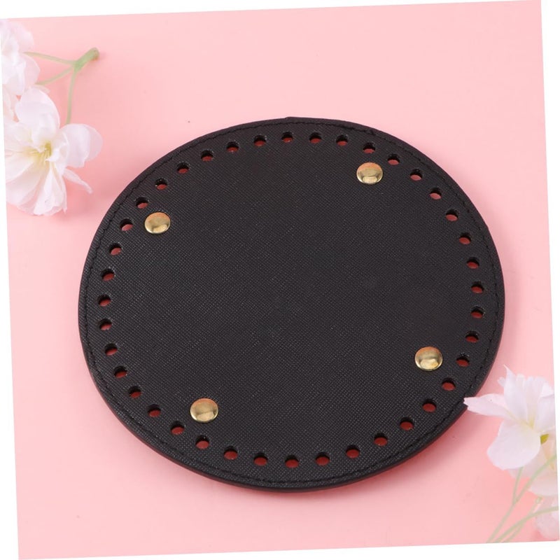 2pcs Round Pu Leather Bag Bottom Shaper Pad For Purse Tote Making Khaki - Image 5