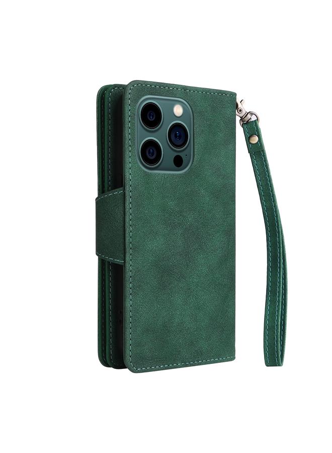 اس-توب جراب لهاتف iPhone 14 Pro Max، جراب جلدي قابل للطي بثلاثة أضعاف مزود بإبزيم برشام و9 بطاقات - Image 3