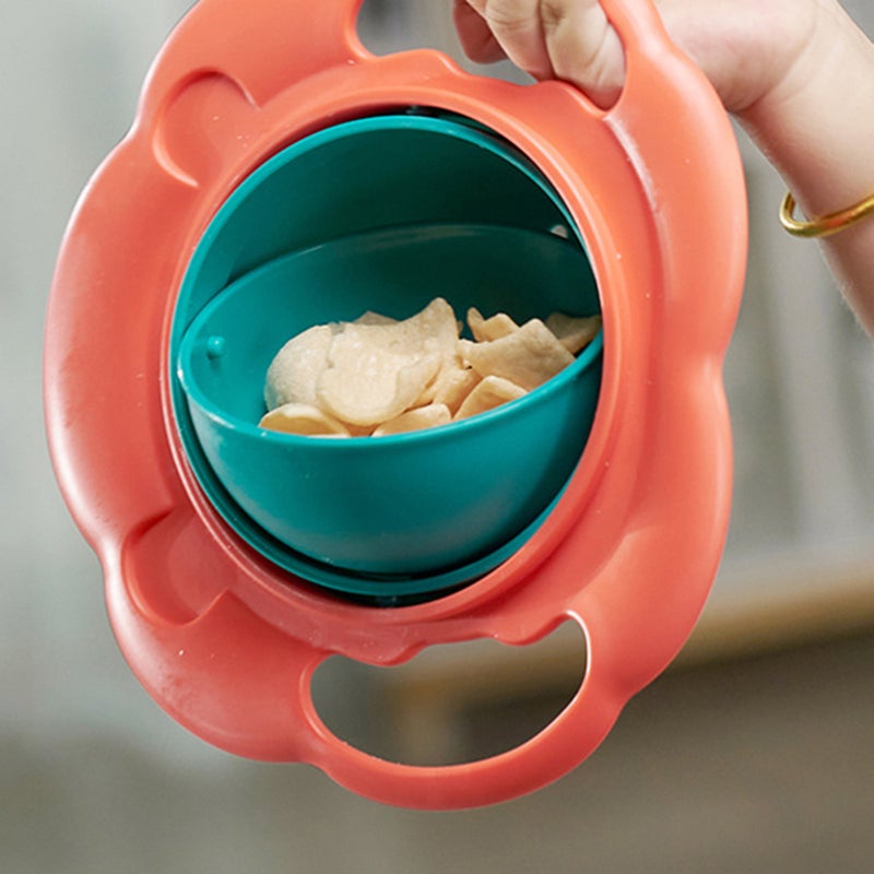 Children Rotation Spill Resistant Bowl Feeding 360 Degrees Rotation Tableware Baby Toddlers Spill Free Bowl Green - Image 5