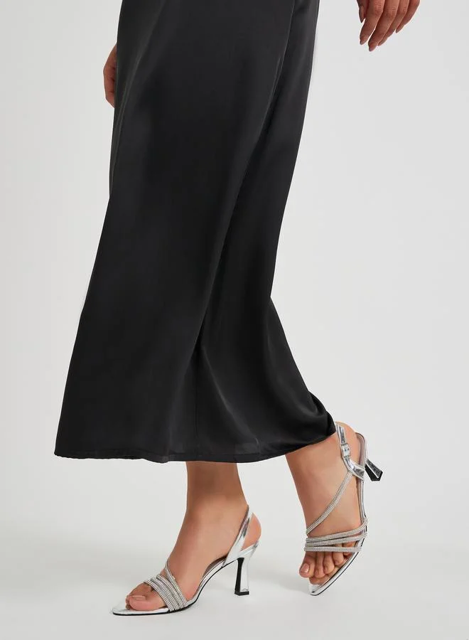 Styli Styli Embellished Strappy Stiletto Heel Singback Sandals