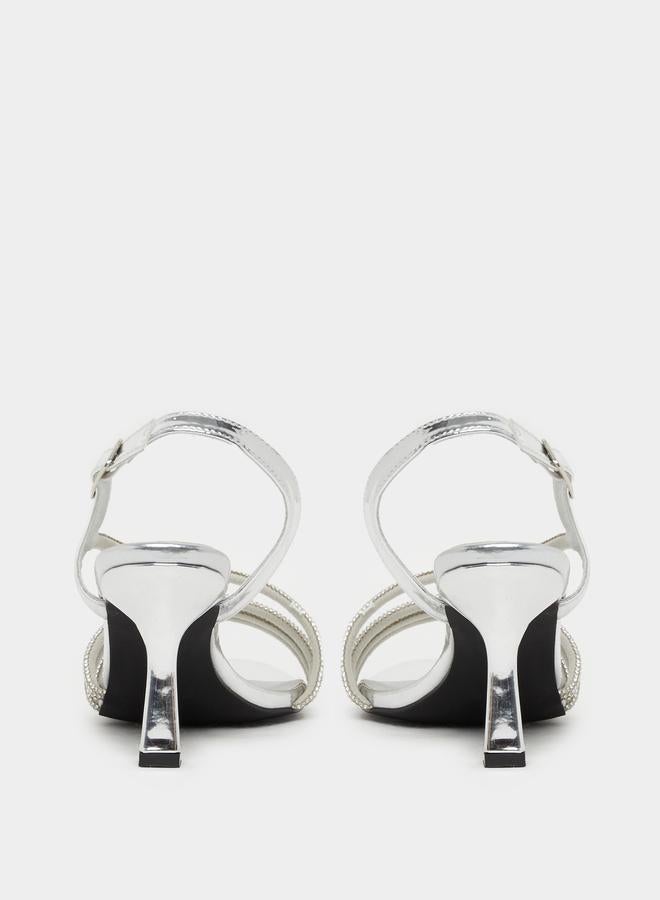 Styli Styli Embellished Strappy Stiletto Heel Singback Sandals  - Image 5