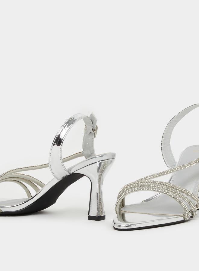 ستايلي صنادل بكعب ستيليتو رفيع بأشرطة مزينة بالخرز - Image 4