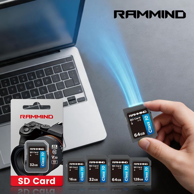 بطاقة ذاكرة SD سعة 16 جيجابايت الفئة 10 أزرق وأسود للكاميرا وتسجيل الفيديو - Image 2