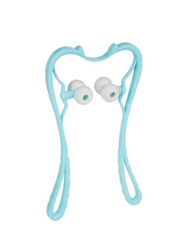 DubaiGallery 4 Wheel Dual Pressure Point Cervical Neck Massager Pinpoint Roller Neck Spine Massage Tool Relaxer Handheld Roller Therapy Neck Acupoints Manual Massager Blue - Image 3