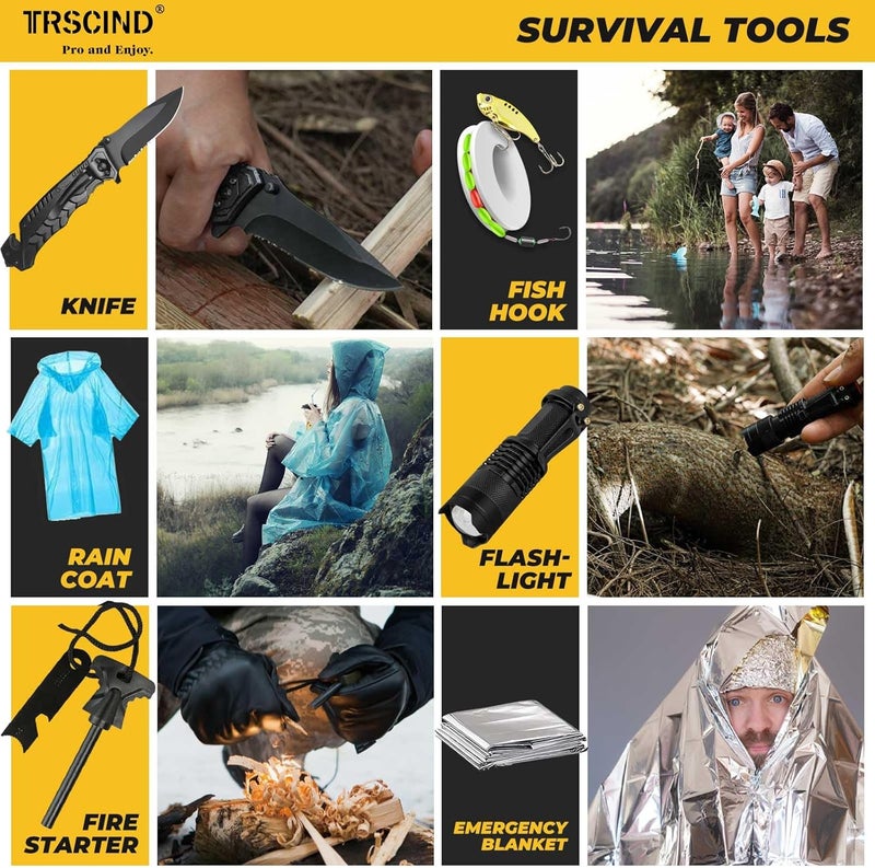 TRSCIND Gifts for Men Dad Husband - Valentines Day, Anniversary Birthday Gifts Idea for Him Boyfriend Man- Survival Kit 14 in 1, Survival Gear and Equipment, Fishing Hunting Camping Accessories, Cool Gadgets - Image 3