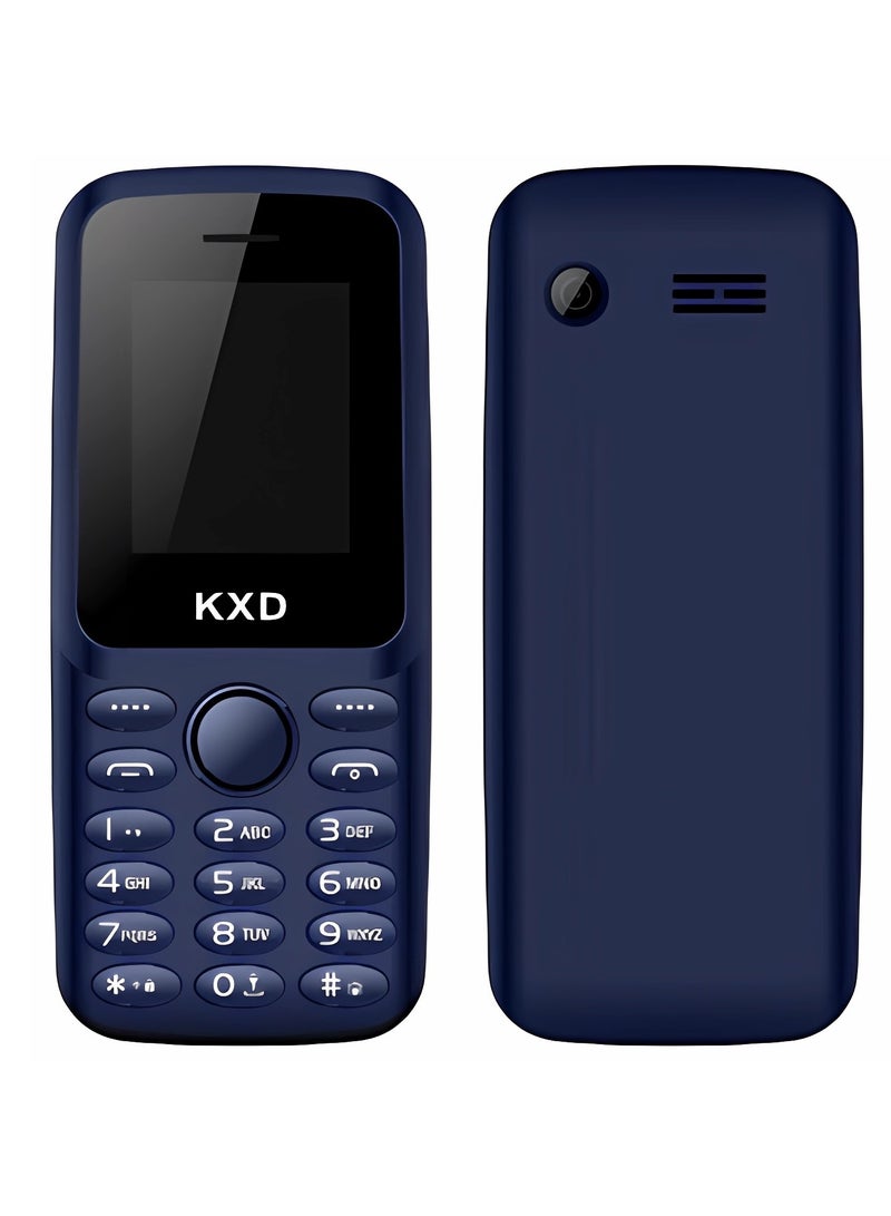 KXD K2163 بشريحتين اتصال، شاشة 1.77 بوصة، بطارية 1000 مللي أمبير، شبكة الجيل الثاني - أزرق داكن/كحلي 