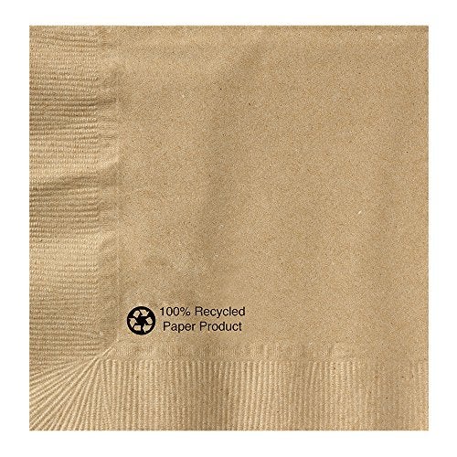Hoffmaster 126378 Kraft Beverage Napkin, 1 Ply, 1/4 Fold, 10" x 10", Natural (Packs of 1000) - Image 5