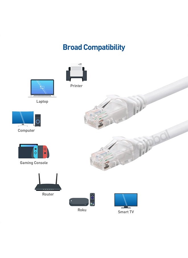 إكسبجلوبال - كبل إيثرنت UTP CAT6، 2xRJ45، 8 أسلاك × 0.4 مم، أبيض، 15 متر - Image 1