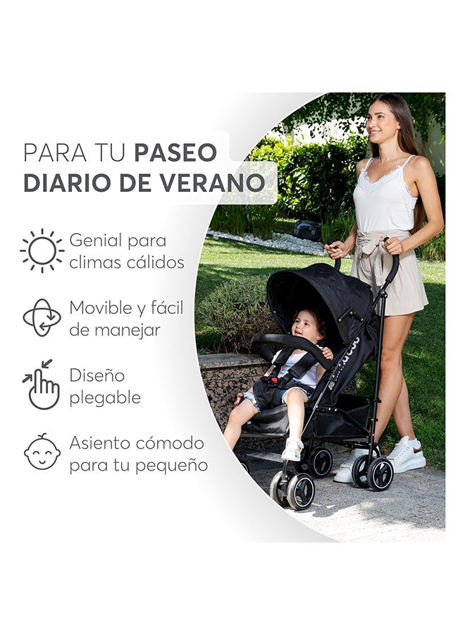 KIKKABOO Steel Frame Pushchair Basket Removable Front Wheels Black - Image 2