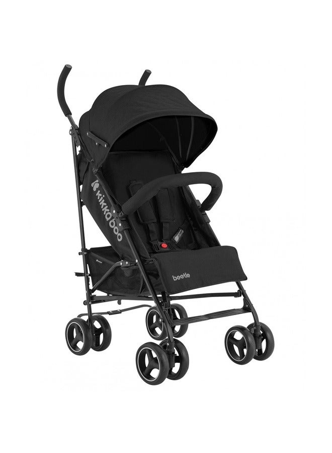 KIKKABOO Steel Frame Pushchair Basket Removable Front Wheels Black - Image 1