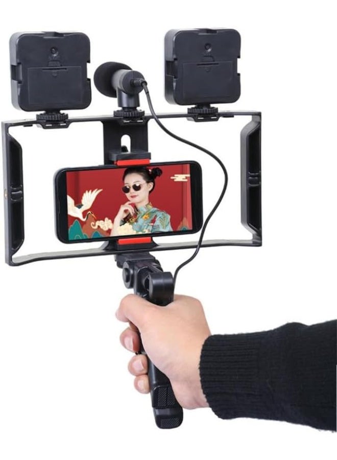 Vlogging Kit with Microphone, LED Light, Tripod & Phone Adapter – Complete Video Recording Set for Content Creators - Image 2