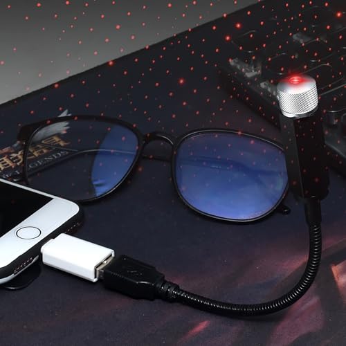 GLUN® Interior Car, Room Roof Star Light, LED Starry Laser Atmosphere Ambient Projector Light USB Port, Night Home Decoration Galaxy Light Pack of 1 - Image 5