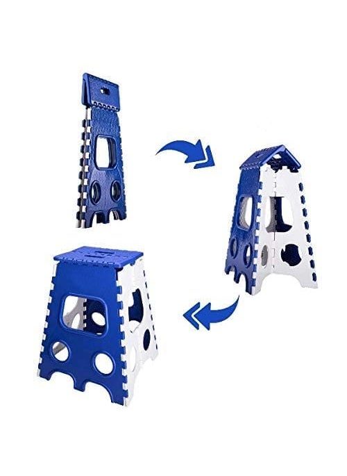 Portible Portible Plastic Non Slip Folding Stool Portable Handle Compact Plastic Foldable Step Stool 20 Inch Folding Step Stool  - Image 4