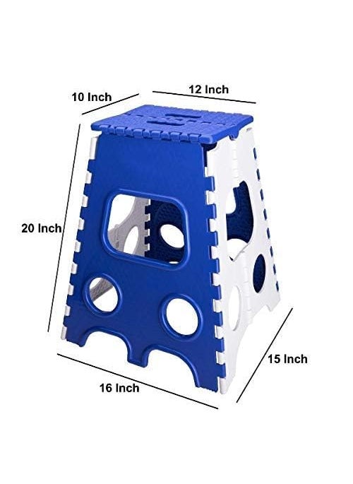Portible Portible Plastic Non Slip Folding Stool Portable Handle Compact Plastic Foldable Step Stool 20 Inch Folding Step Stool  - Image 5