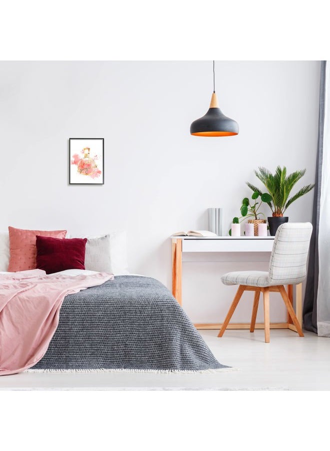 Stupell Industries Hello Gorgeous Fashion Cosmetic Perfume Bottle Pink Watercolor, Designed by Ziwei Li Black Framed Wall Art, 11 x 14, White - Image 2