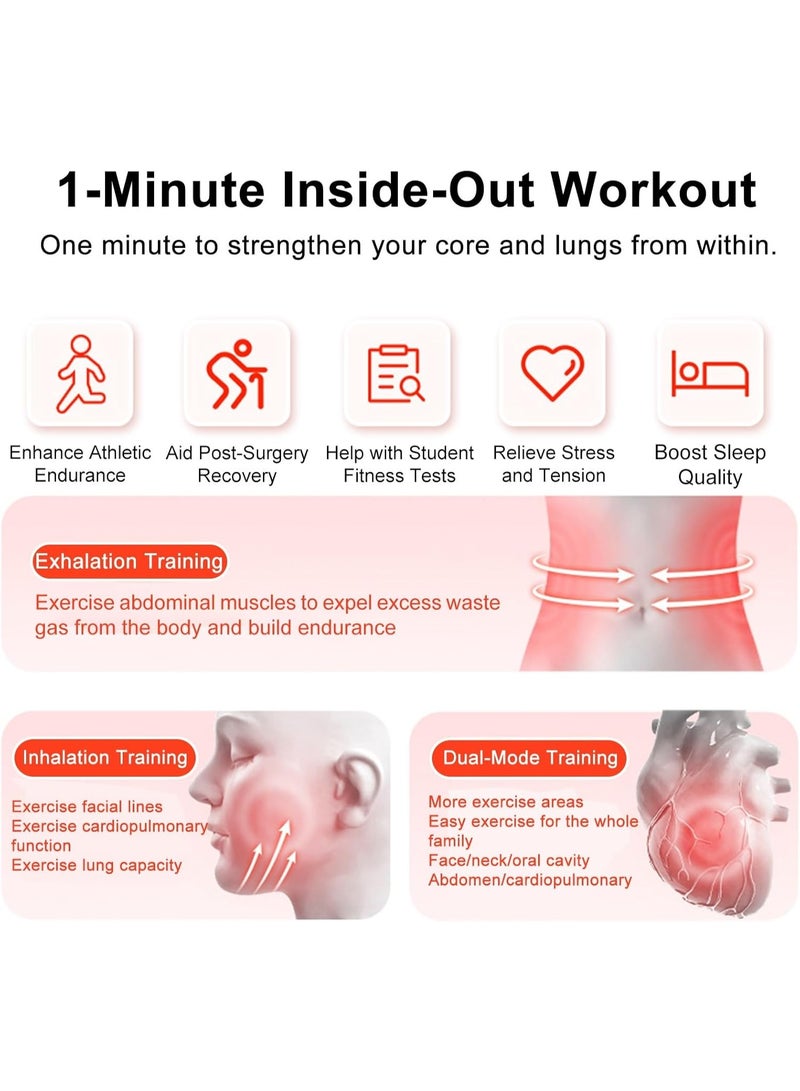Breathing Exercise Device for Lungs, Dumbbell Breathing Trainer, Abdominal Muscle Trainer, Deep Breathing Trainer for Lung Capacity Exercise, Facial Muscle Natural Lung Trainer. - Image 3