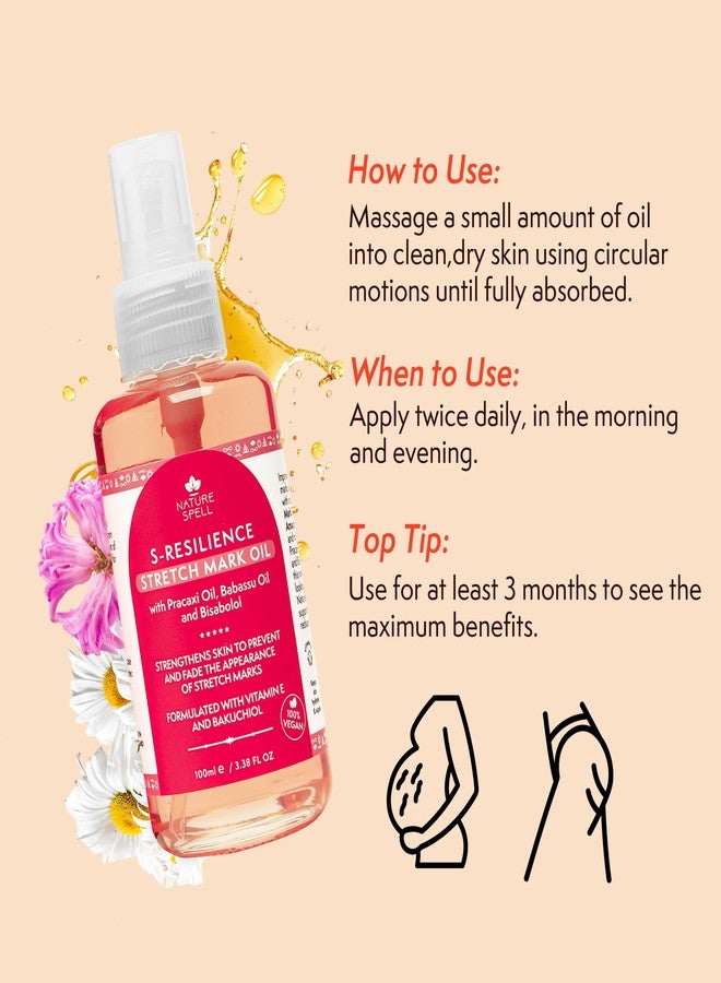Nature Spell زيت علامات التمدد من ناتشر سبيل للنساء، زيت جسم نباتي لعلامات التمدد، الندوب وتفاوت لون البشرة، 3.38 أونصة سائلة - Image 5
