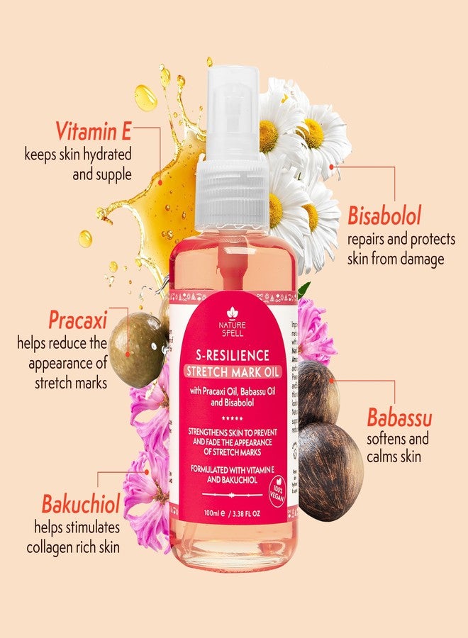 Nature Spell زيت علامات التمدد من ناتشر سبيل للنساء، زيت جسم نباتي لعلامات التمدد، الندوب وتفاوت لون البشرة، 3.38 أونصة سائلة - Image 3