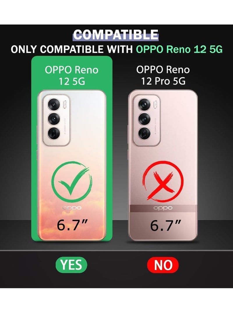 BORTONY OPPO Reno 12 Case Cover Soft Silicone Gel Rubber Case Shockproof Matte Finish Back Cover with Camera Protection Case for OPPO Reno 12 - Image 2