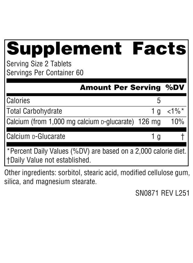 Source Naturals Calcium D-Glucarate 500mg, 120 tabs - Image 2