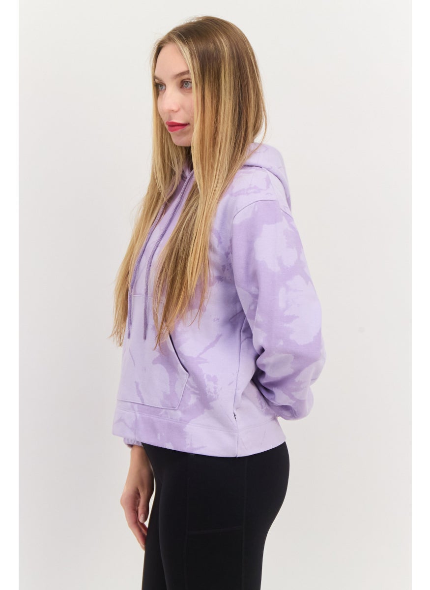 Levi's - Women Allover Print Long Sleeves Hooded Sweatshirt, Lavender - Image 1