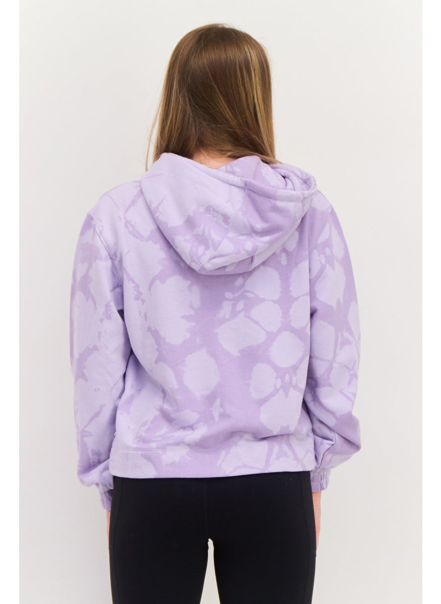 Levi's - Women Allover Print Long Sleeves Hooded Sweatshirt, Lavender - Image 1