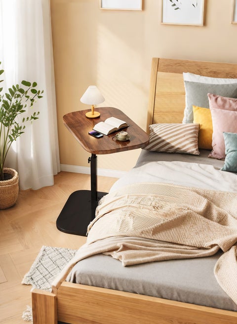 Height-Adjustable C Table End Table Side Table Adjustable Height, 360°Swivel TV Tray Table, Couch Tables That Slide Under, Small Coffee Table for Small Space 40*30cm