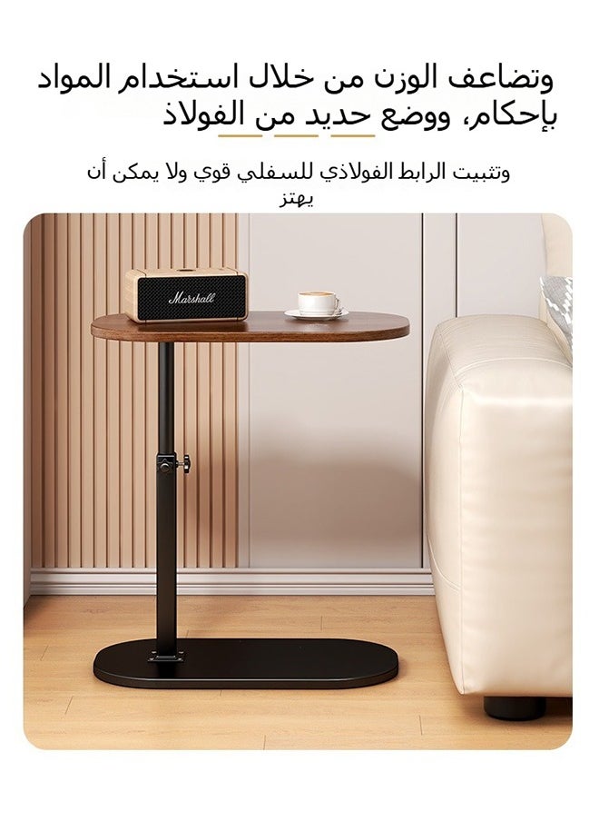 XiuWoo - Height-Adjustable C Table End Table Side Table Adjustable Height, 360°Swivel TV Tray Table, Couch Tables That Slide Under, Small Coffee Table for Small Space 40*30cm - Image 1