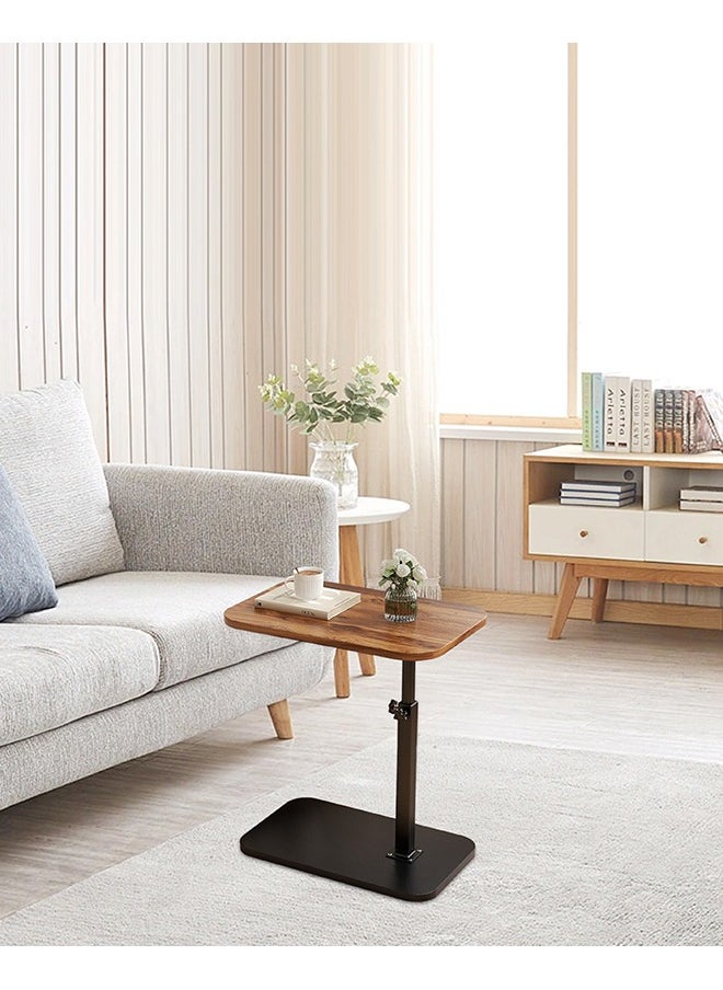 XiuWoo - Height-Adjustable C Table End Table Side Table Adjustable Height, 360°Swivel TV Tray Table, Couch Tables That Slide Under, Small Coffee Table for Small Space 40*30cm - Image 1