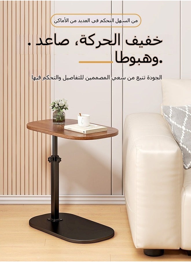 XiuWoo - Height-Adjustable C Table End Table Side Table Adjustable Height, 360°Swivel TV Tray Table, Couch Tables That Slide Under, Small Coffee Table for Small Space 40*30cm - Image 1