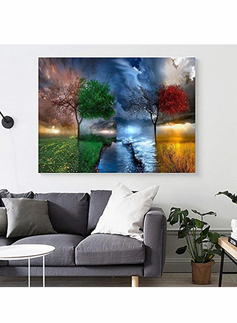 مجموعة الرسم بالألماس 5D - DIY - فن الحرف الكريستالية الدائرية للديكور المنزلي على الجدران - Image 4