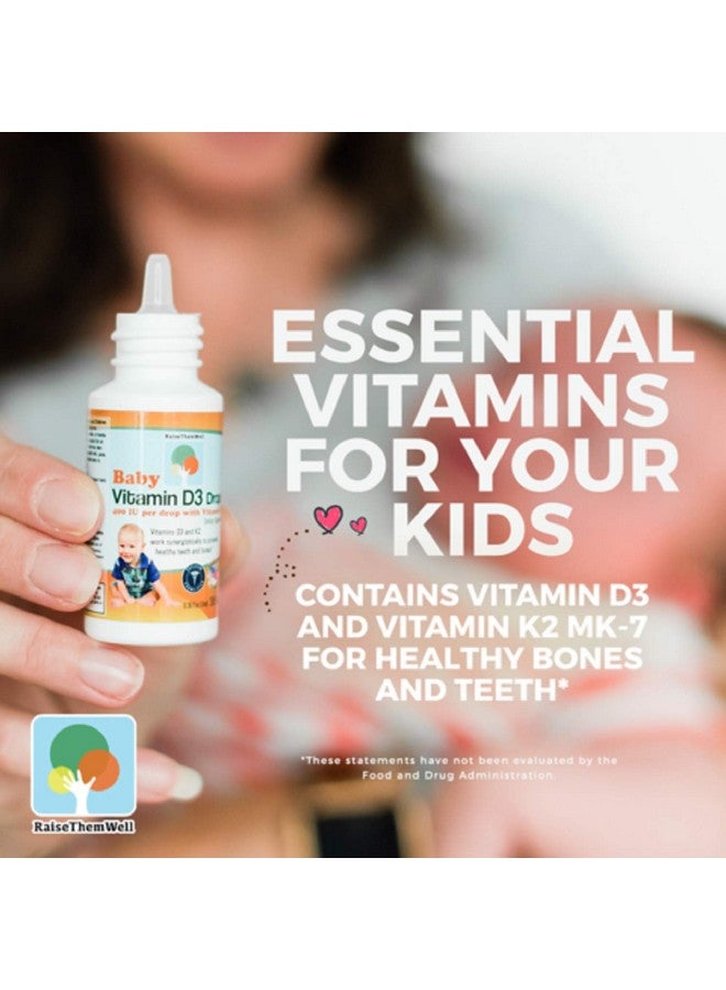 Raise Them Well Vitamin D And K Drops For Bone And Teeth Health 365 Servings 0.36 Fl/Oz - Image 3