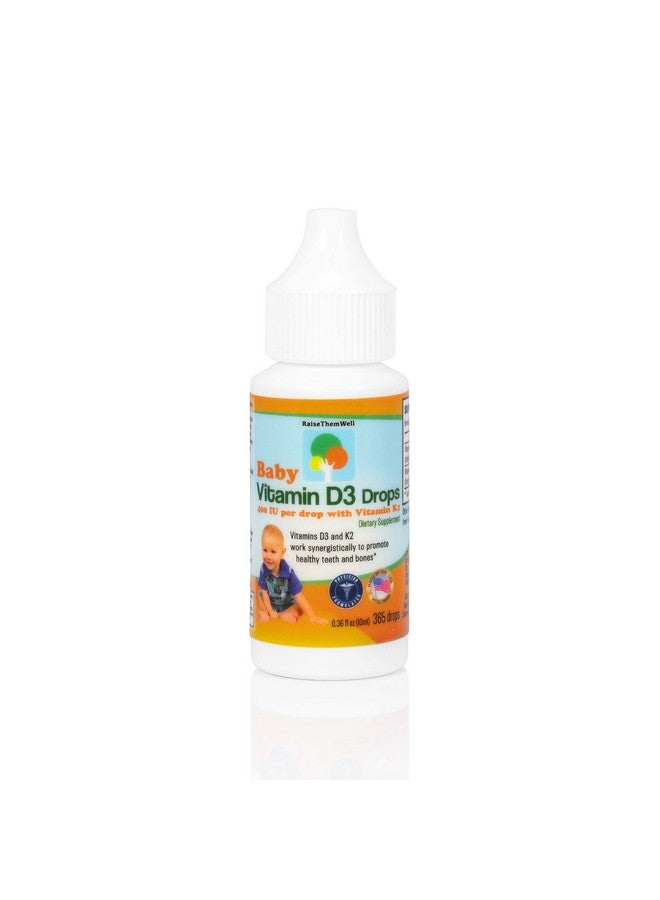 Raise Them Well Vitamin D And K Drops For Bone And Teeth Health 365 Servings 0.36 Fl/Oz - Image 2