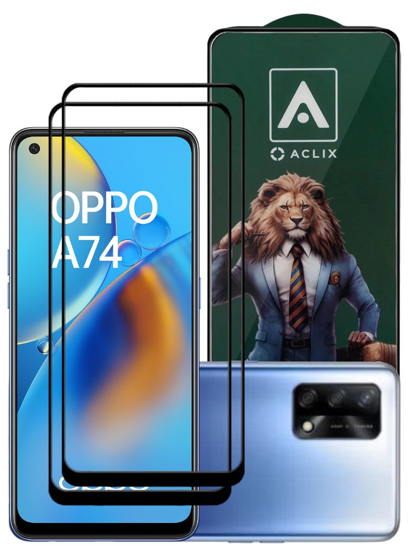 ACLIX 2 Pieces Antistatic ESD Dustproof Premium Quality High Definition Tempered Glass Screen Protector Designed For Oppo A74 - Image 1