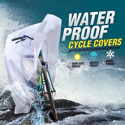 TUFFPAULIN Cycle Wrap Transparent, Universal Cycle Cover | Bicycle Cover | Extra Strong Durable | UV Resistant | 100% Waterproof Virgin | 6 Layer 3D RIB Technology, Plastic - Image 2