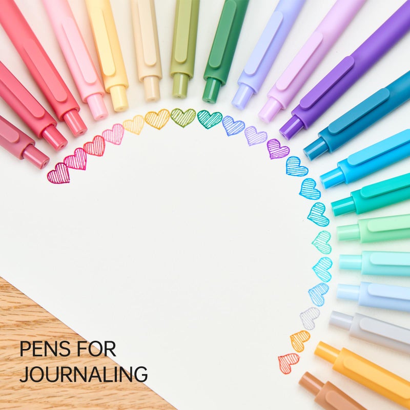 Kaco PURE Gel Pens 20 Assorted Color Ink 0.7mm, Medium Point, Aesthetic Cute Stationery Pens for Journaling Pens - Image 4