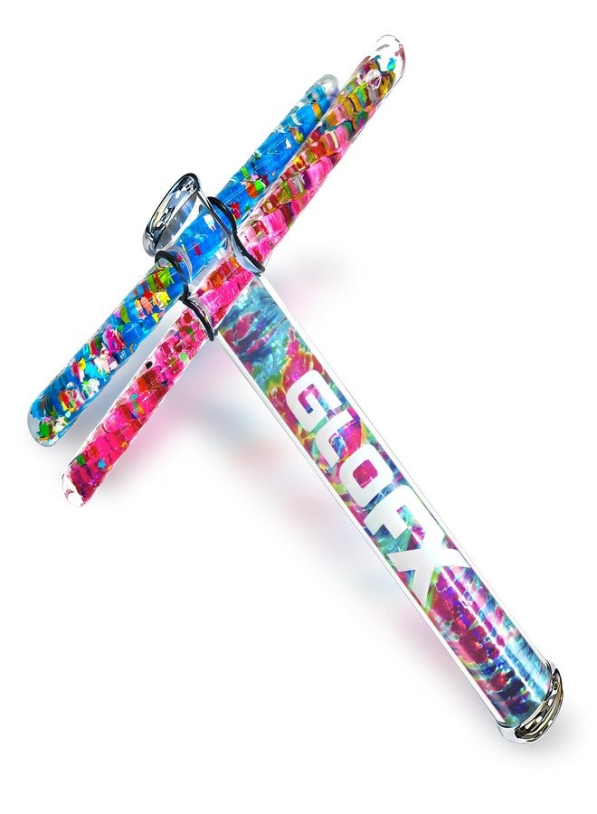 جلو اف اكس لعبة GloFX Rainbow Tie Dye Liquid X Kaleidoscope Tube Toy - عصا جليتر مزدوجة (وردي وأزرق) - تتضمن منظارًا وعصي وفواصل - لعبة حسية للأعمار من 15 عامًا فما فوق - Image 1