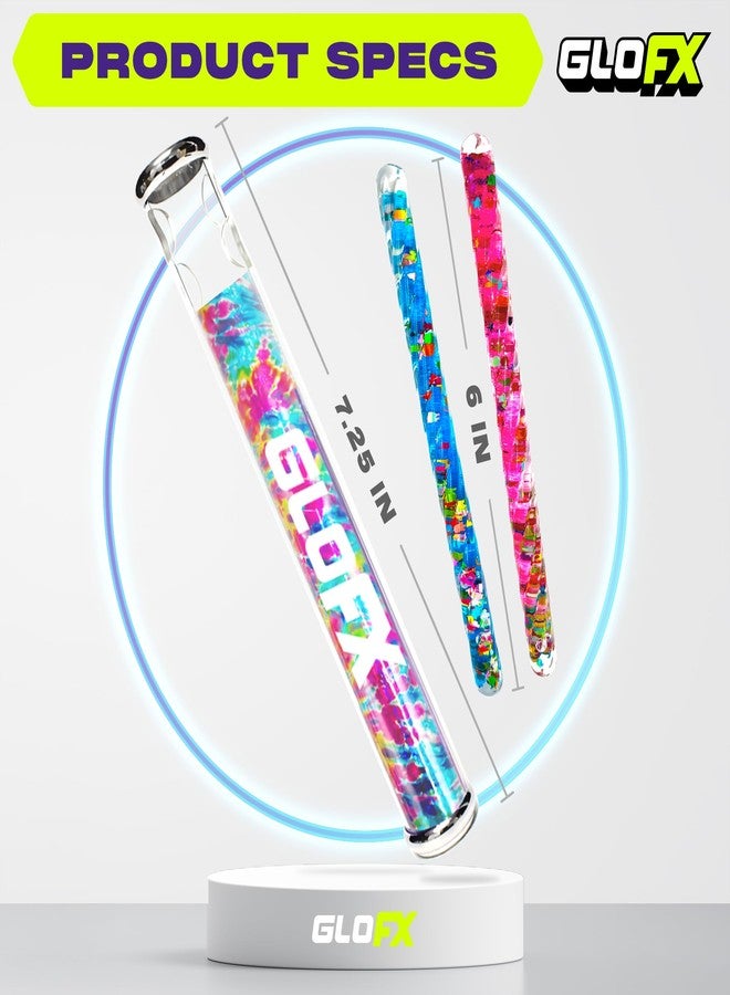 جلو اف اكس لعبة GloFX Rainbow Tie Dye Liquid X Kaleidoscope Tube Toy - عصا جليتر مزدوجة (وردي وأزرق) - تتضمن منظارًا وعصي وفواصل - لعبة حسية للأعمار من 15 عامًا فما فوق - Image 3