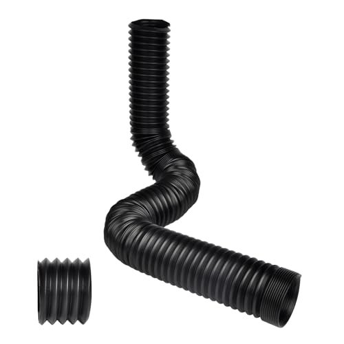 Prestantious Extra Extension Flexible Pipe for Ours 31 OD Downspout Extender 26 inches ID 31 inches OD Stretched Length 66ft Black - Image 1