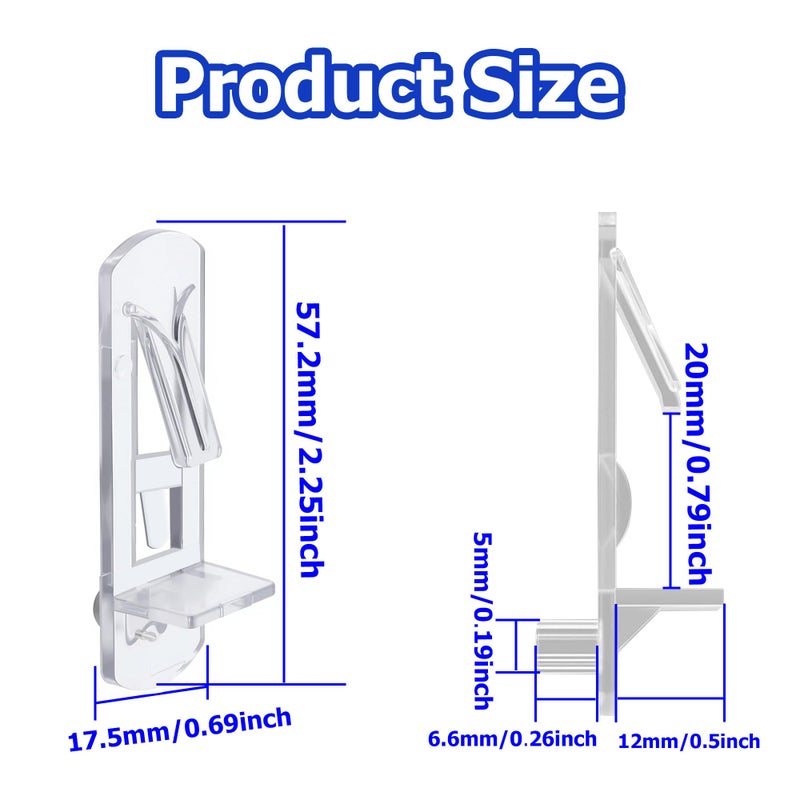 Ojeemii 20PCS Plastic Locking Shelf Support Pegs, 5mm Self-Locking Shelf Pins, Plastic Cabinet Shelf Clips, Clear Bracket Clips for Kitchen, 5mm Peg x 3/4" Thick Shelves - Image 2