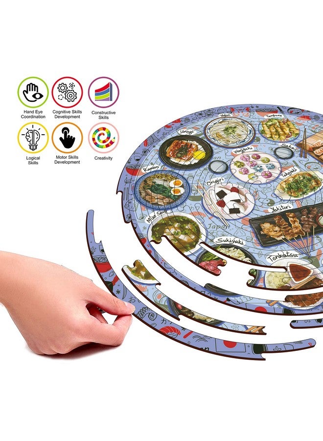 Webby Noozles Japanese Food Wooden Puzzle, 70 Pcs for Boys and Girls - Image 4