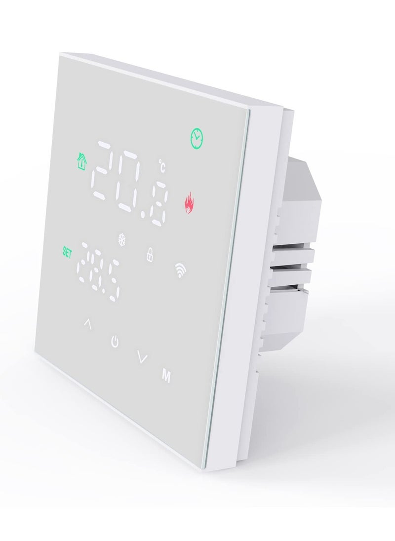 Excefore - Smart Thermostat, Programmable Temperature Controller, Support WiFi connection and touch screen, for Electric Heating/Gas Boiler, Save Energy and Costs (White) - Image 1